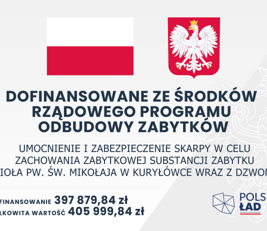 Umocnienie i zabezpieczenie skarpy w celu zachowania zabytkowej substancji zabytku Kościoła pw. Św. Mikołaja w Kuryłówce wraz z dzwonnicą.