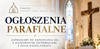 Ogłoszenia Parafialne – 23 Niedziela Zwykła – 06.09.2026 r.